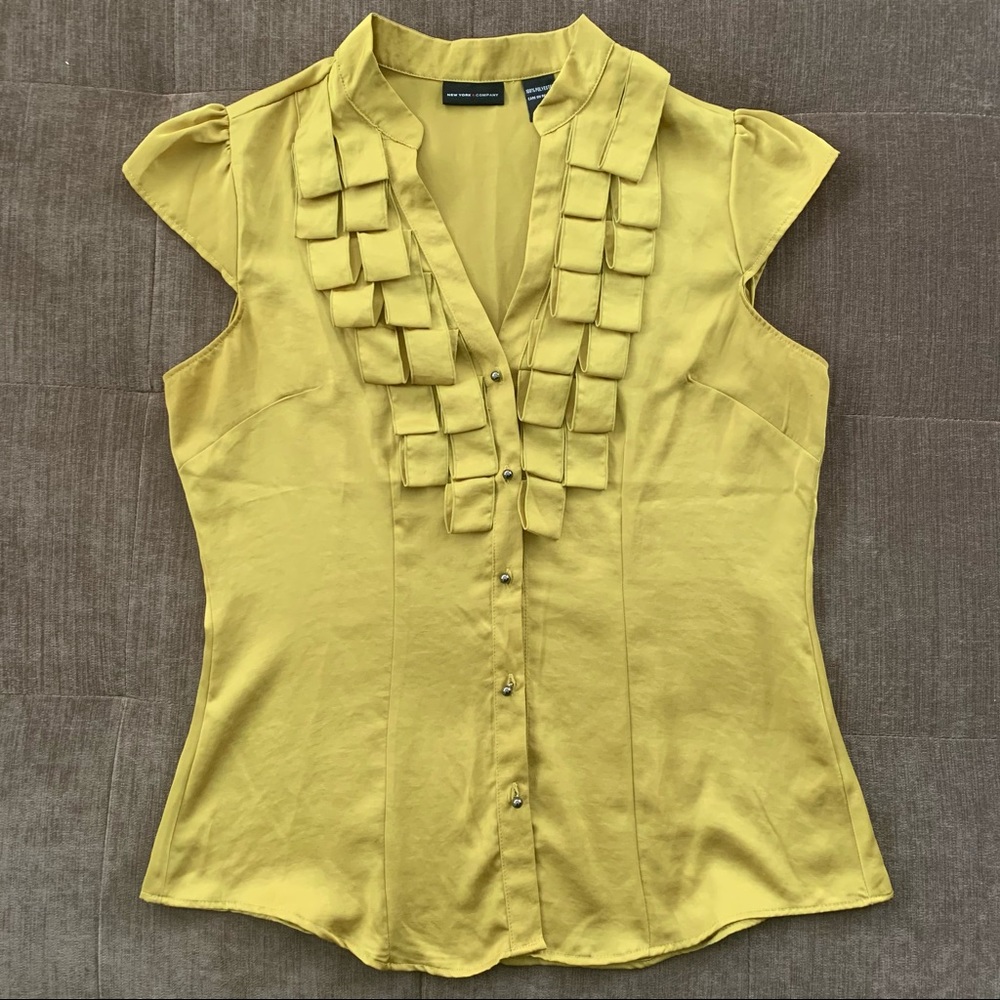 NY&Co Yellow Ruffles Blouse
